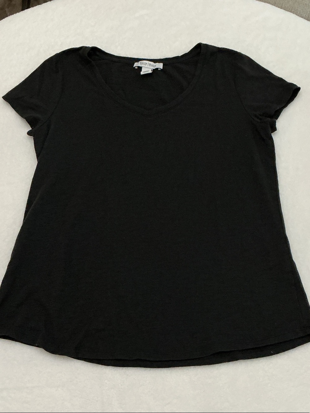 White House Black Market Black V-Neck Short Sleeve Tee